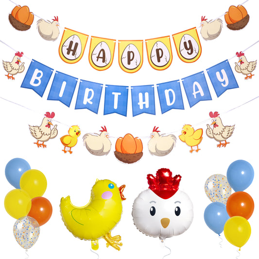 Pirese Chicken Birthday Decorations, Chicken Party Decorations