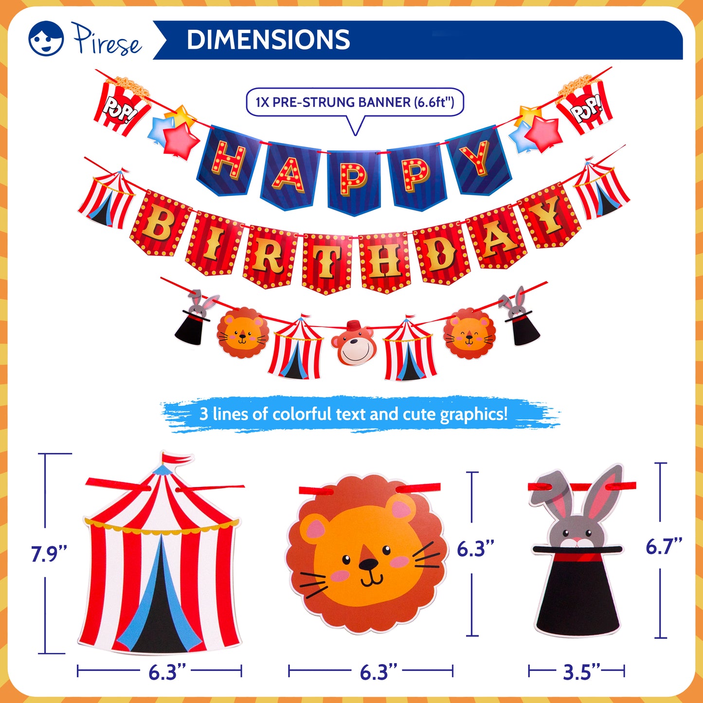 Pirese Carnival Theme Party Decorations, Circus Party Decorations, Carnival Birthday Party