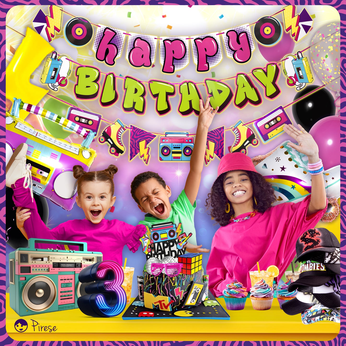 Pirese Hip Hop Birthday Decorations, Graffiti Party Decorations