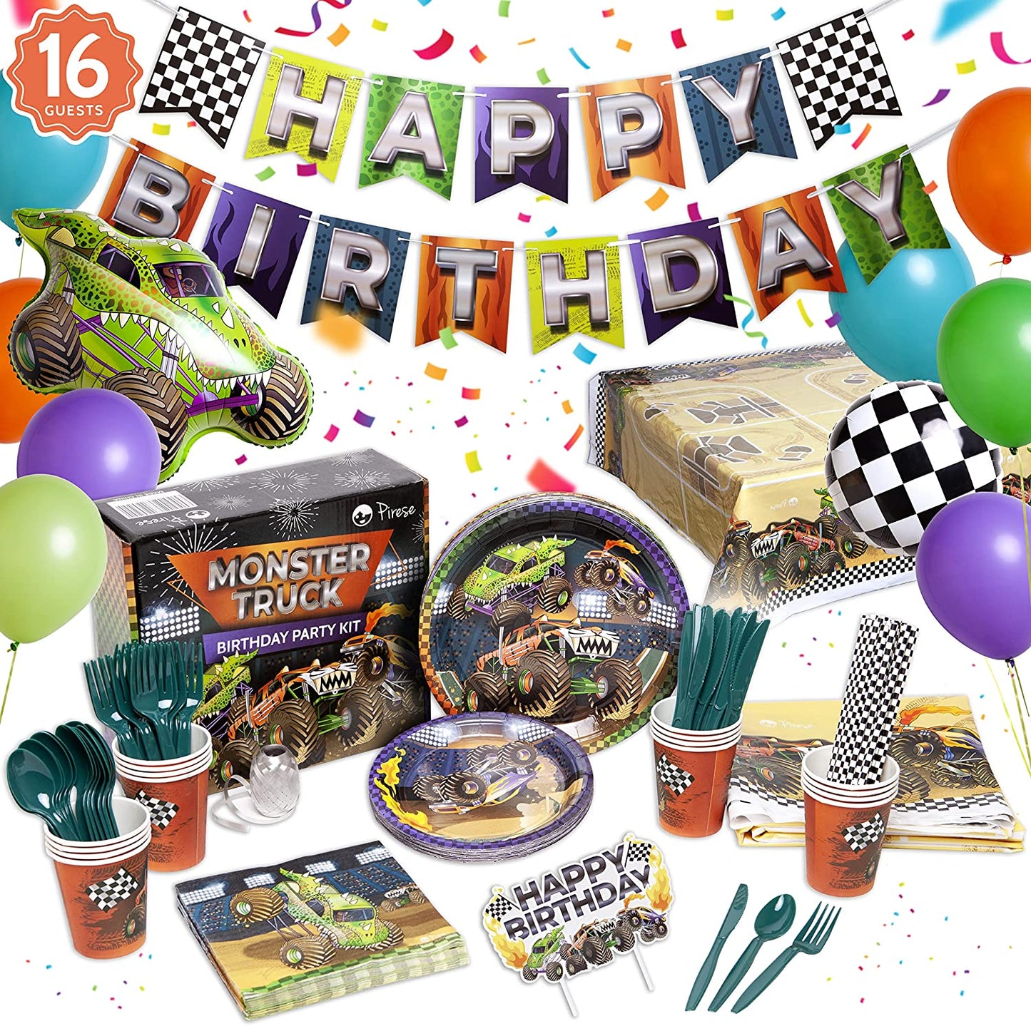 Pirese Monster Truck Birthday Party Supplies