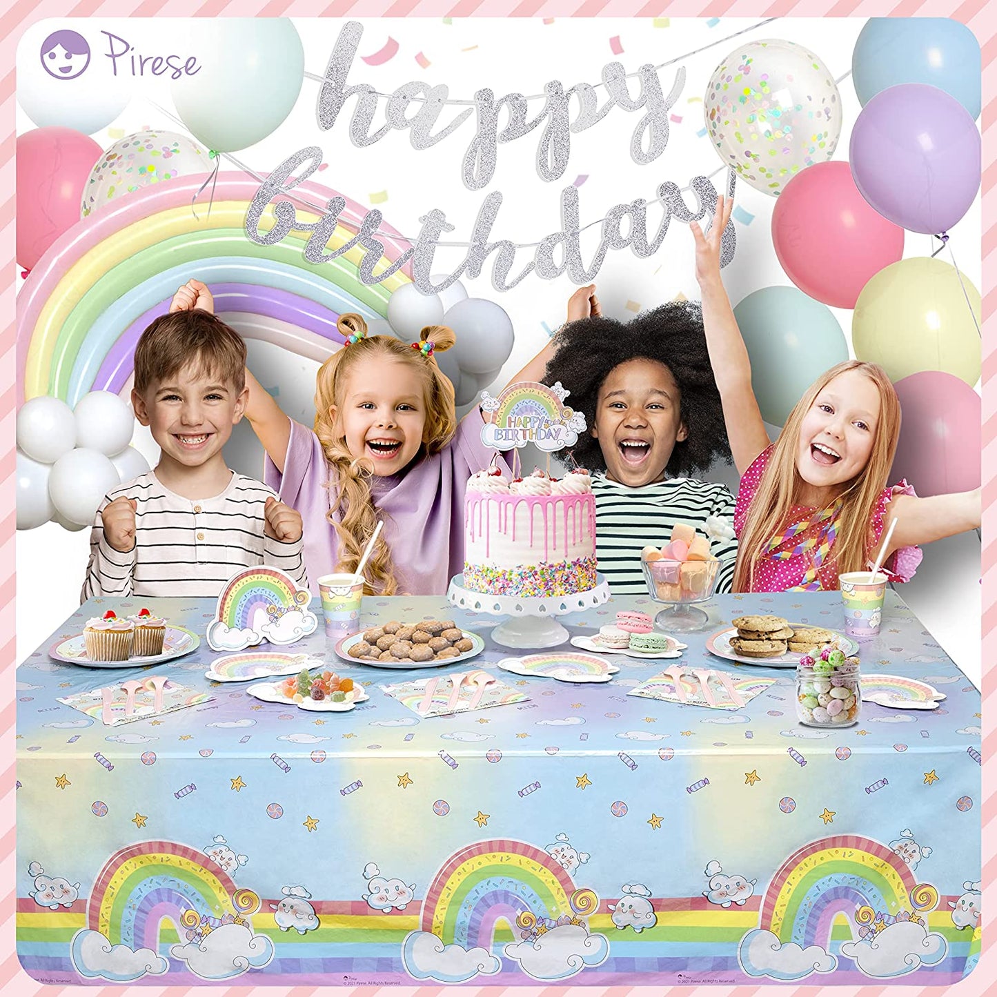 Pirese Rainbow Birthday Party Supplies