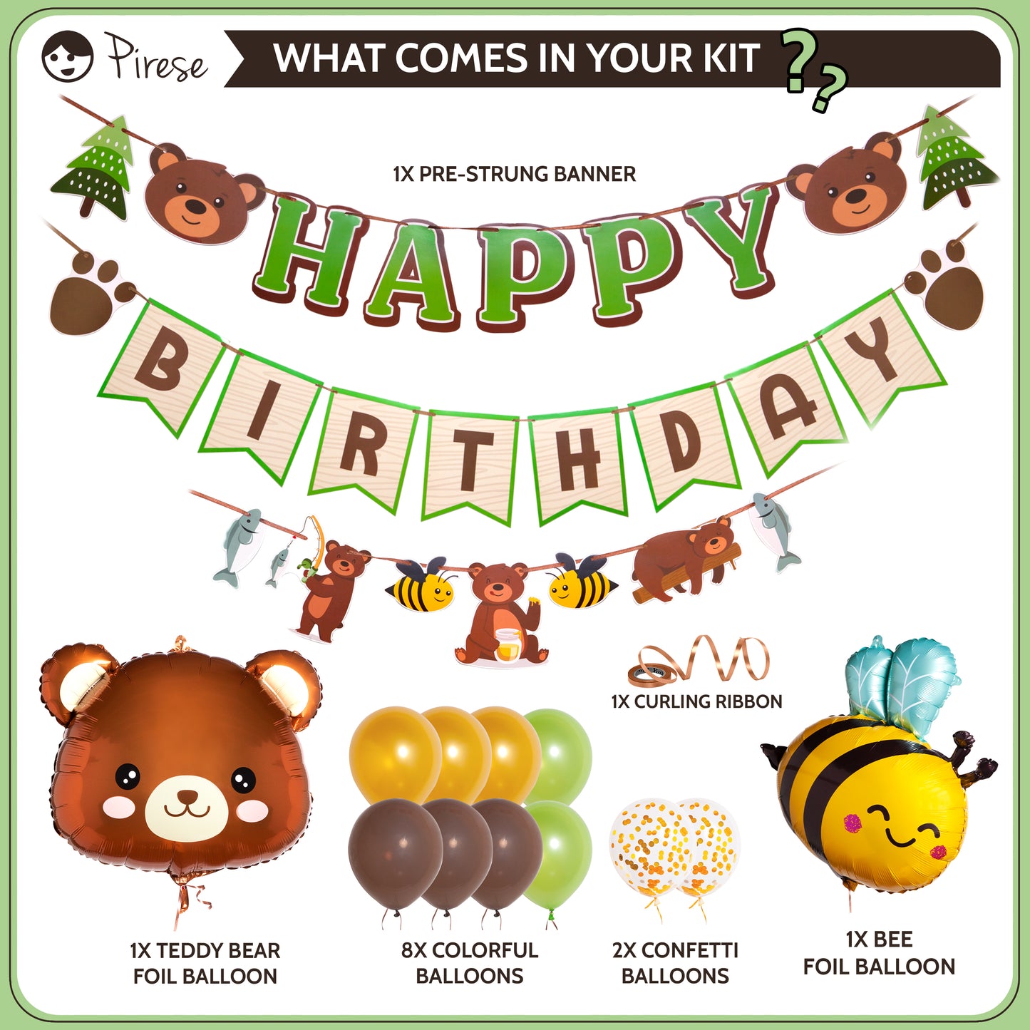 Pirese Teddy Bear Birthday Decorations