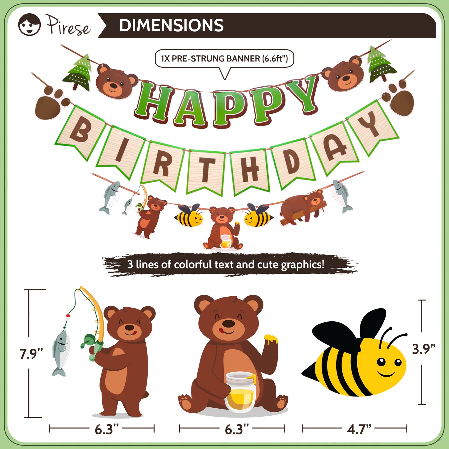 Pirese Teddy Bear Birthday Decorations