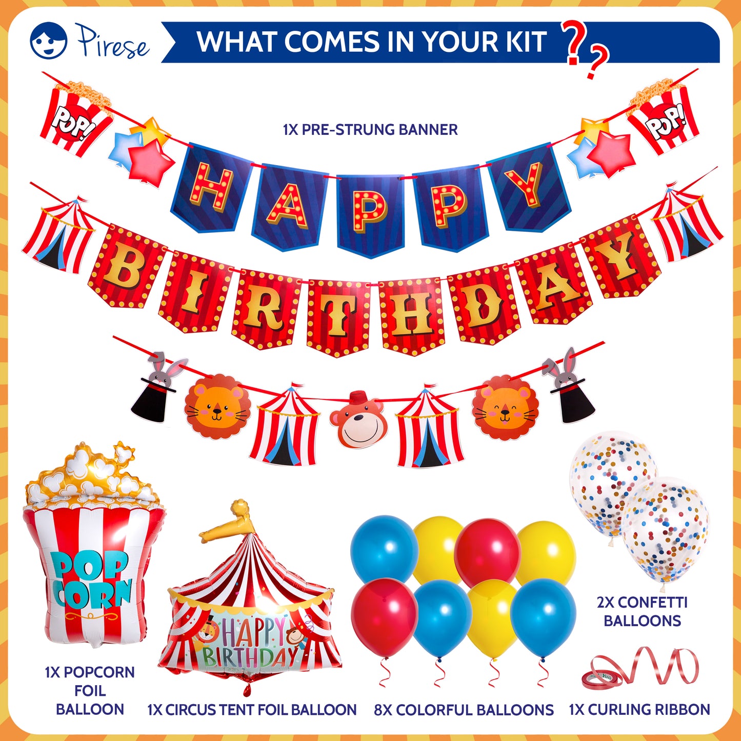 Pirese Carnival Theme Party Decorations, Circus Party Decorations, Carnival Birthday Party