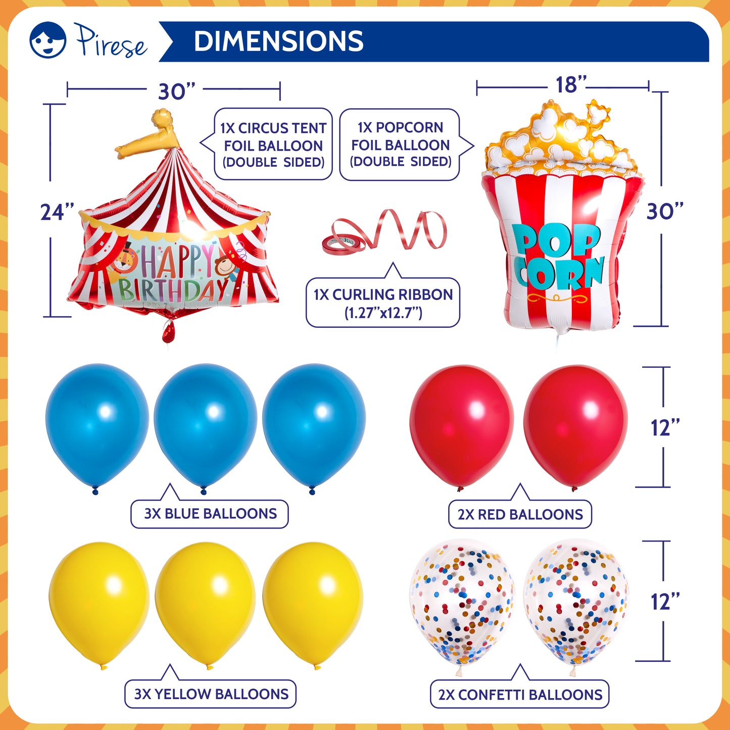 Pirese Carnival Theme Party Decorations, Circus Party Decorations, Carnival Birthday Party