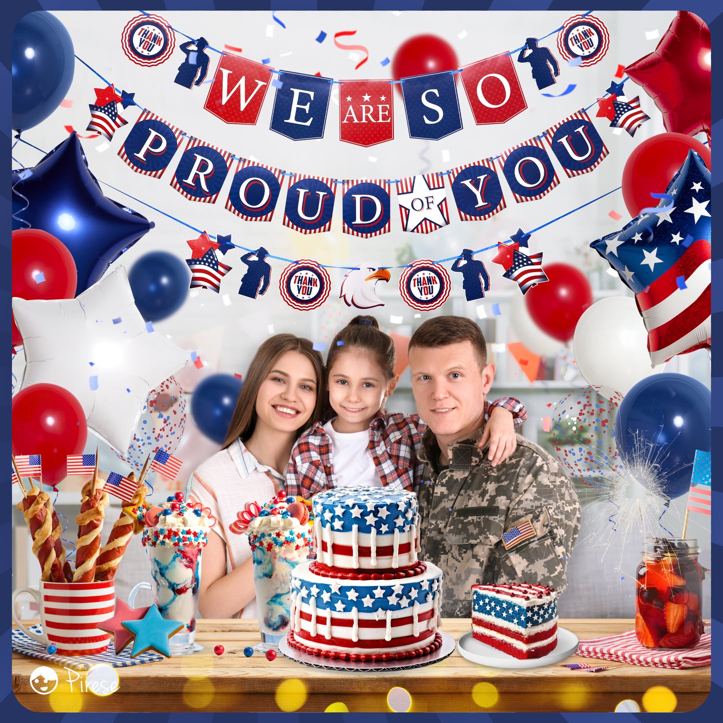 We Are So Proud of You Banner, Army Party Decorations, Police Party Decorations