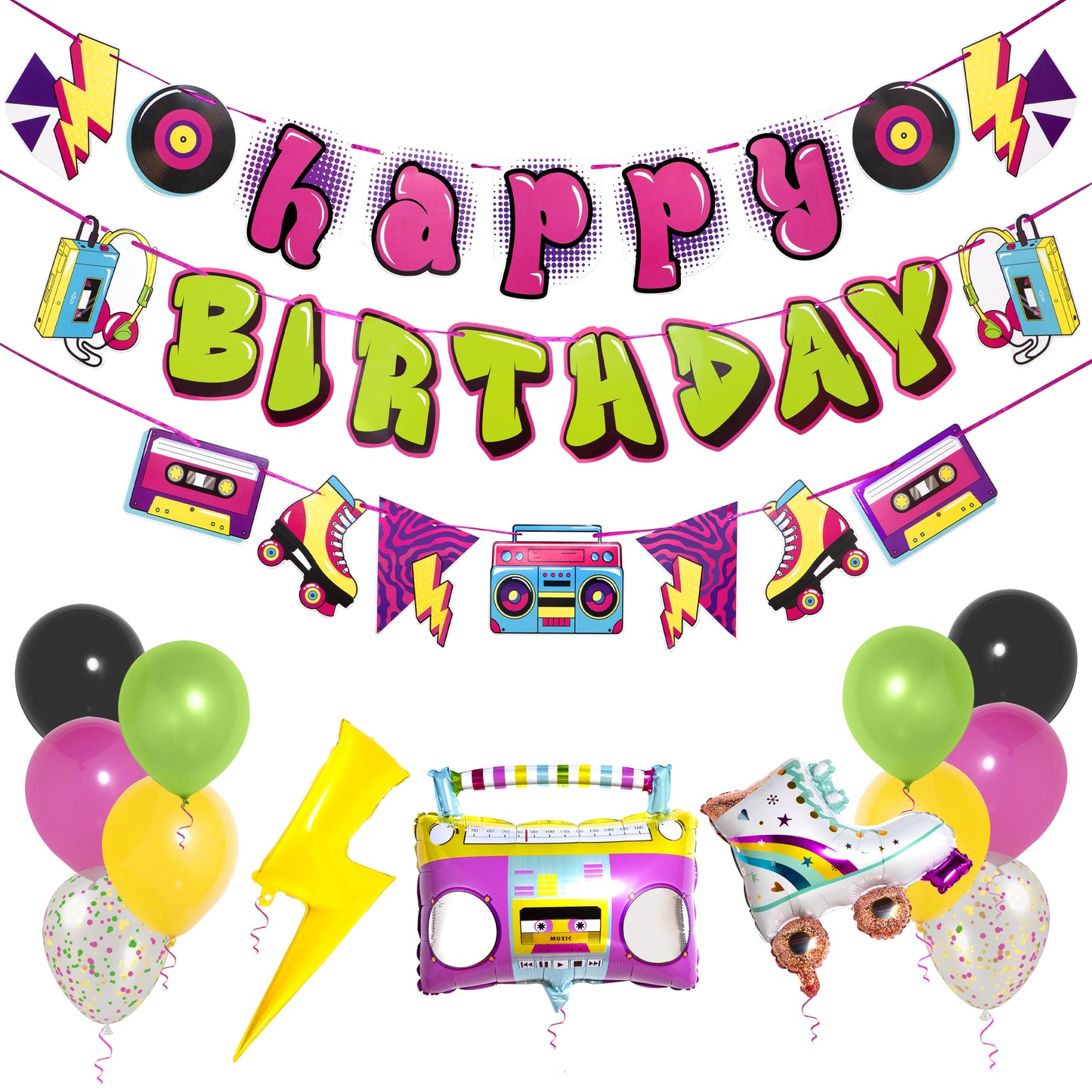 Pirese Hip Hop Birthday Decorations, Graffiti Party Decorations