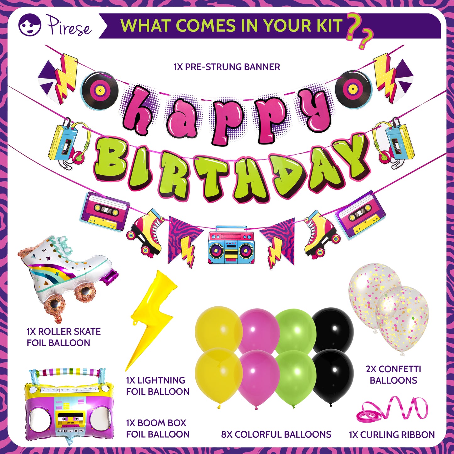 Pirese Hip Hop Birthday Decorations, Graffiti Party Decorations