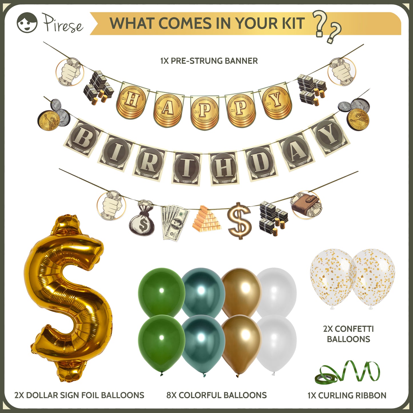 Money Happy Birthday Banner, Money Birthday Decorations, Money Party Decorations