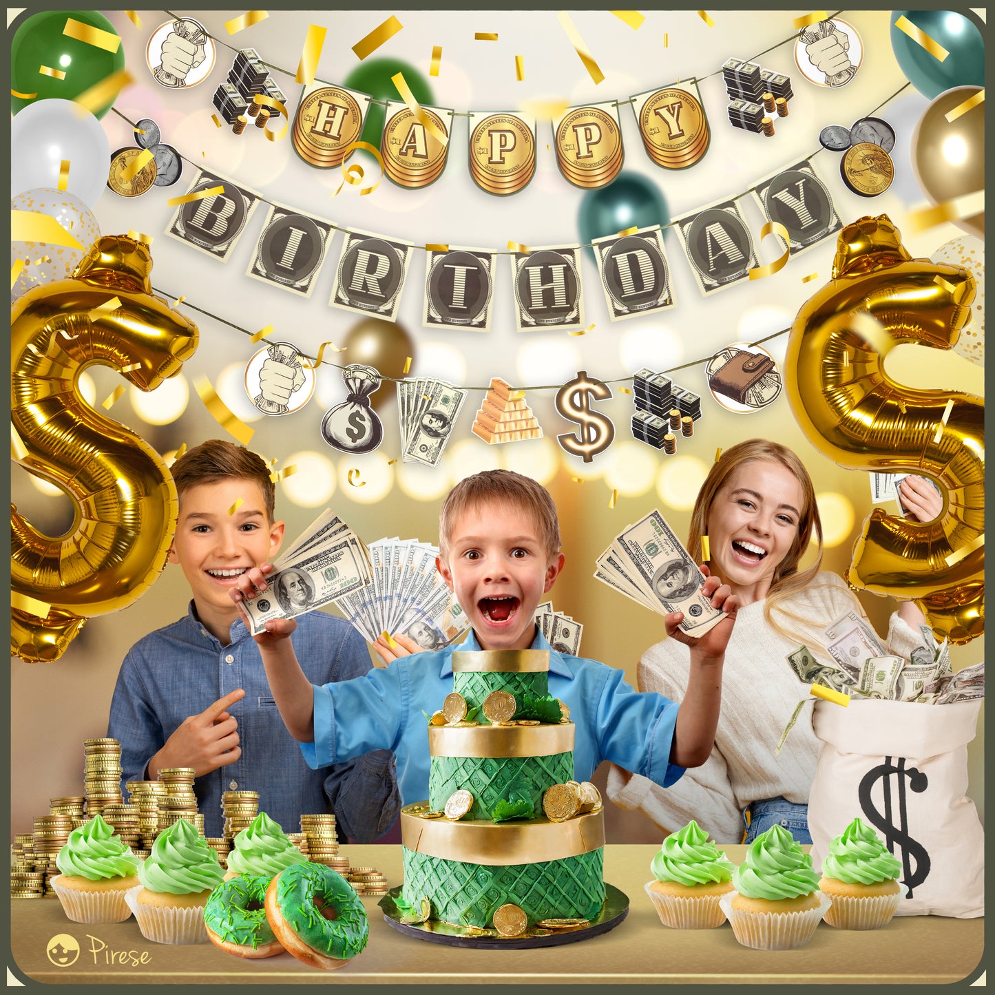 Money Happy Birthday Banner, Money Birthday Decorations, Money Party Decorations