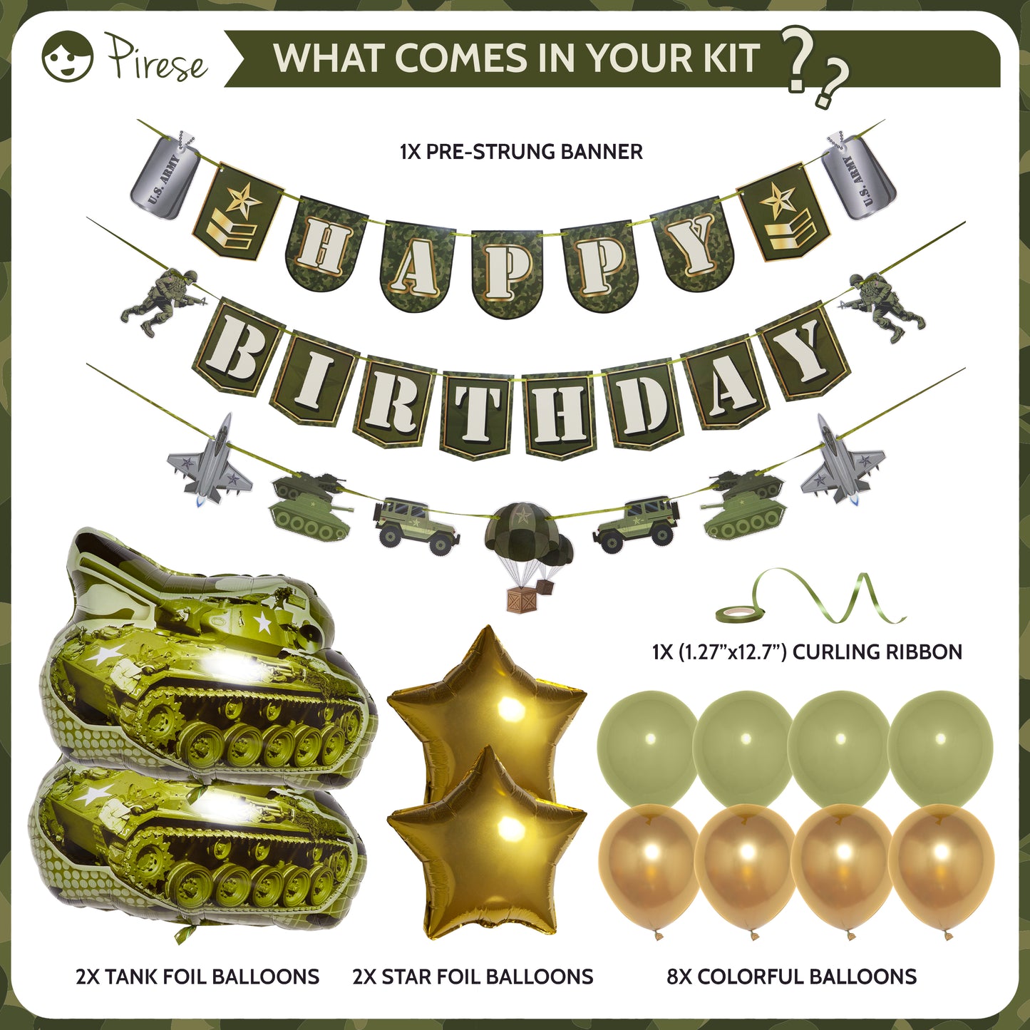 Army Happy Birthday Banner, Army Party Decorations for Boys, Camo Birthday Party Decorations | Camo Party Supplies