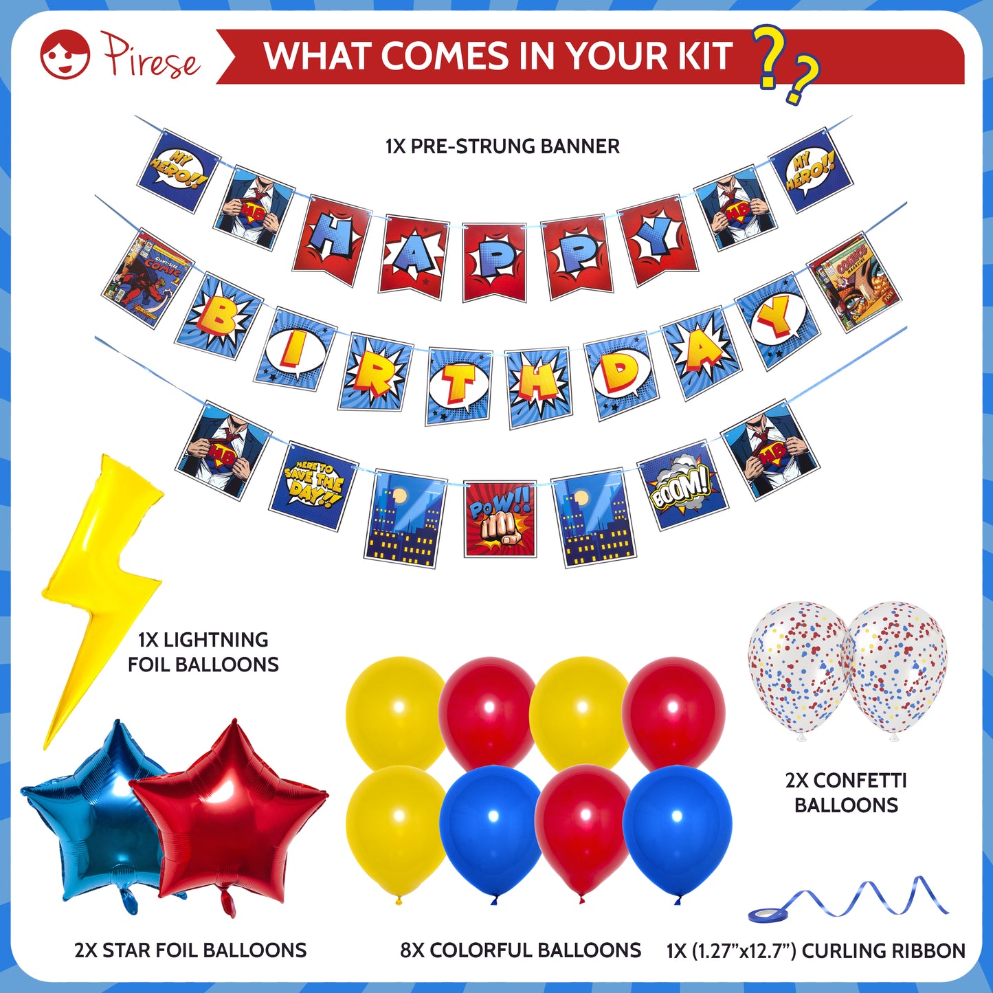 Superhero Birthday Decorations, Superhero Birthday Banner, Super Hero Party Decorations | Superhero Party Supplies