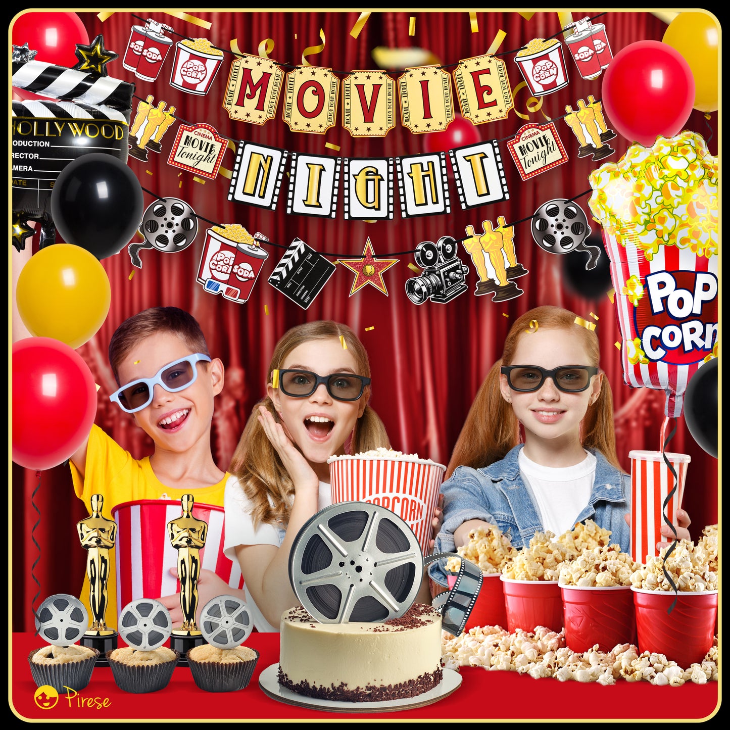 Movie Night Decorations, Movie Theme Party Decorations, Movie Night Party, Movie Party Decor | Hollywood Party