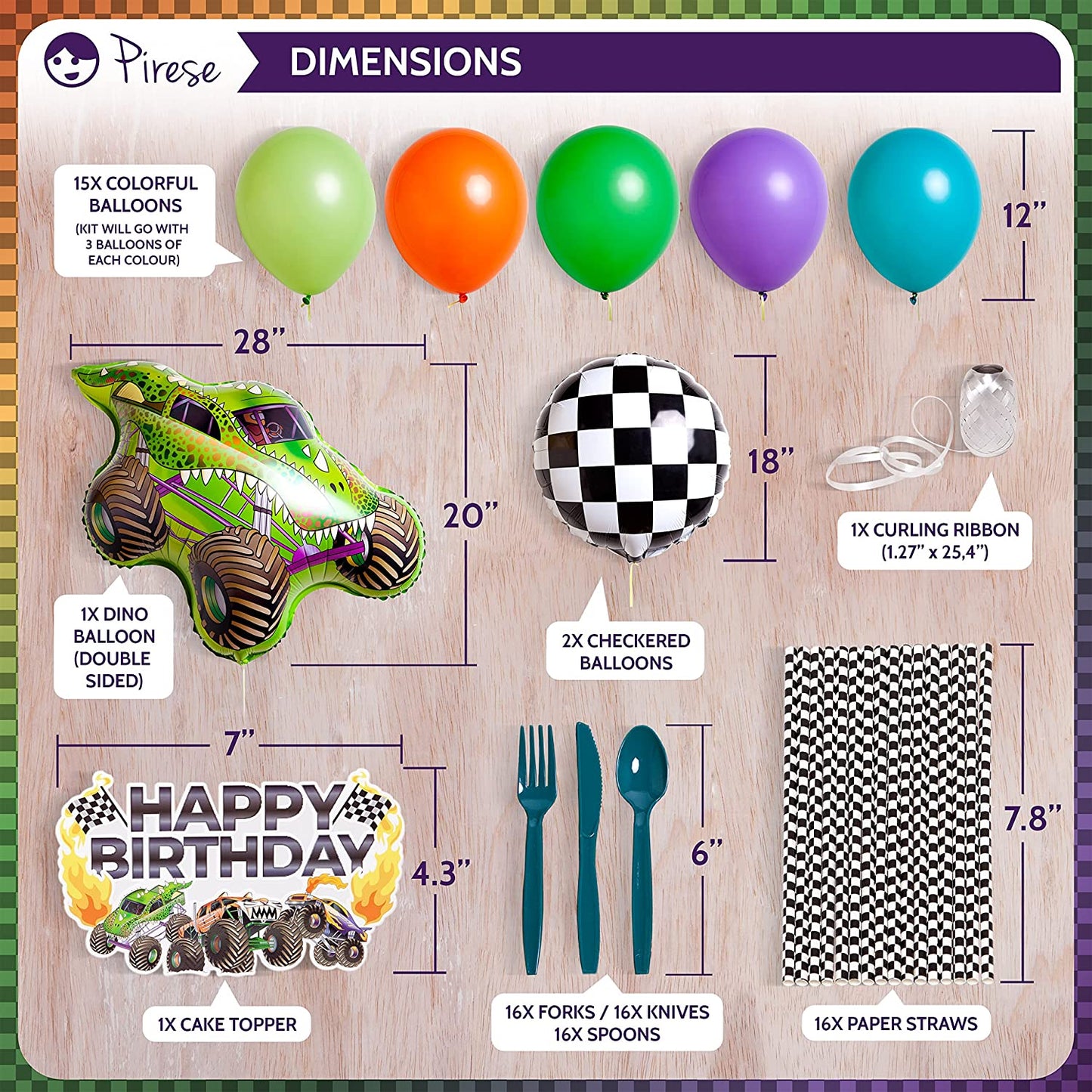 Pirese Monster Truck Birthday Party Supplies