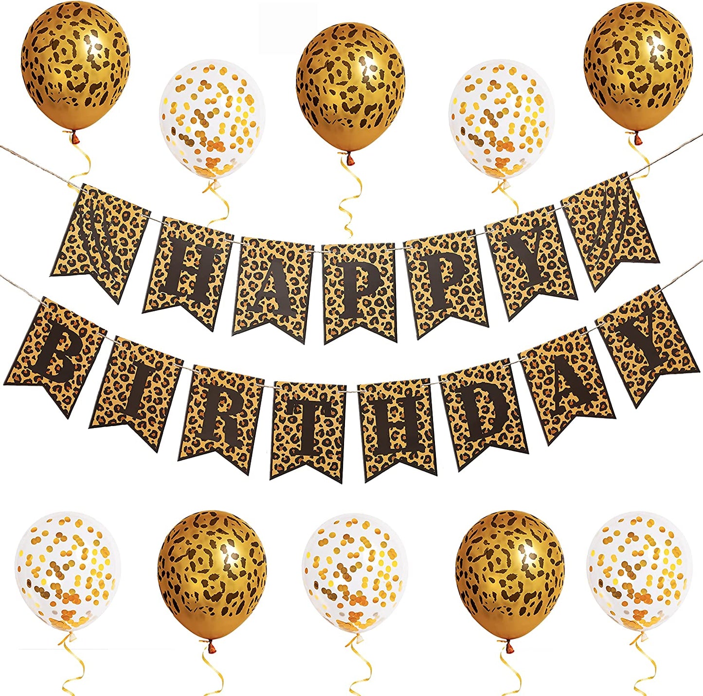 Pirese Leopard Birthday Banner