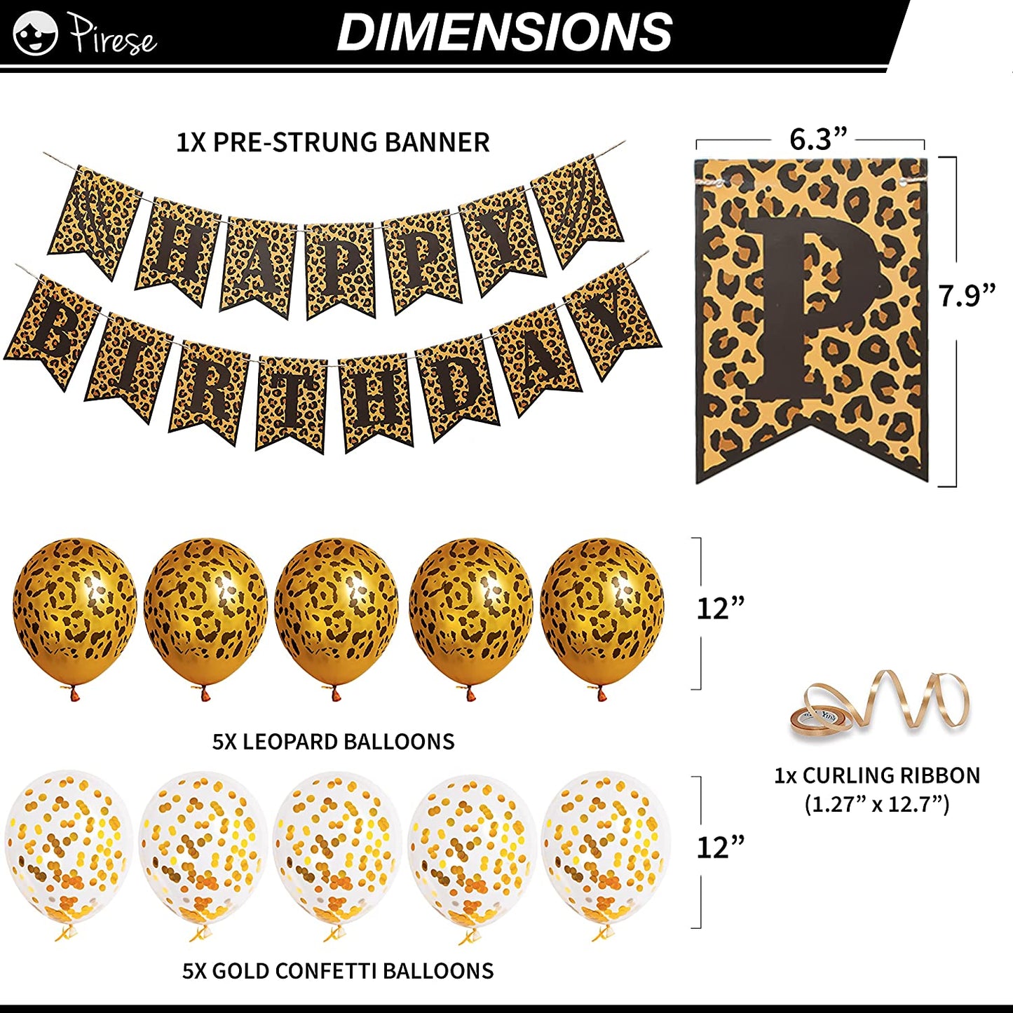 Pirese Leopard Birthday Banner