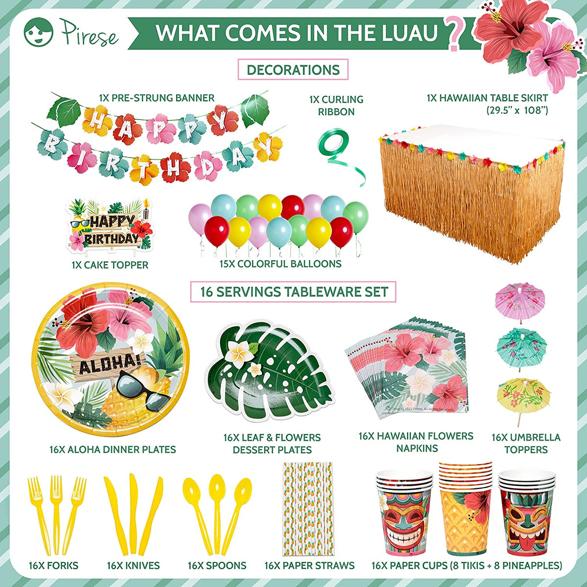 Gatherfun Tropical Luau Party Supplies Kit for 76 Count Gatherfun Tropical Luau Party Supplies Kit for 76 Count