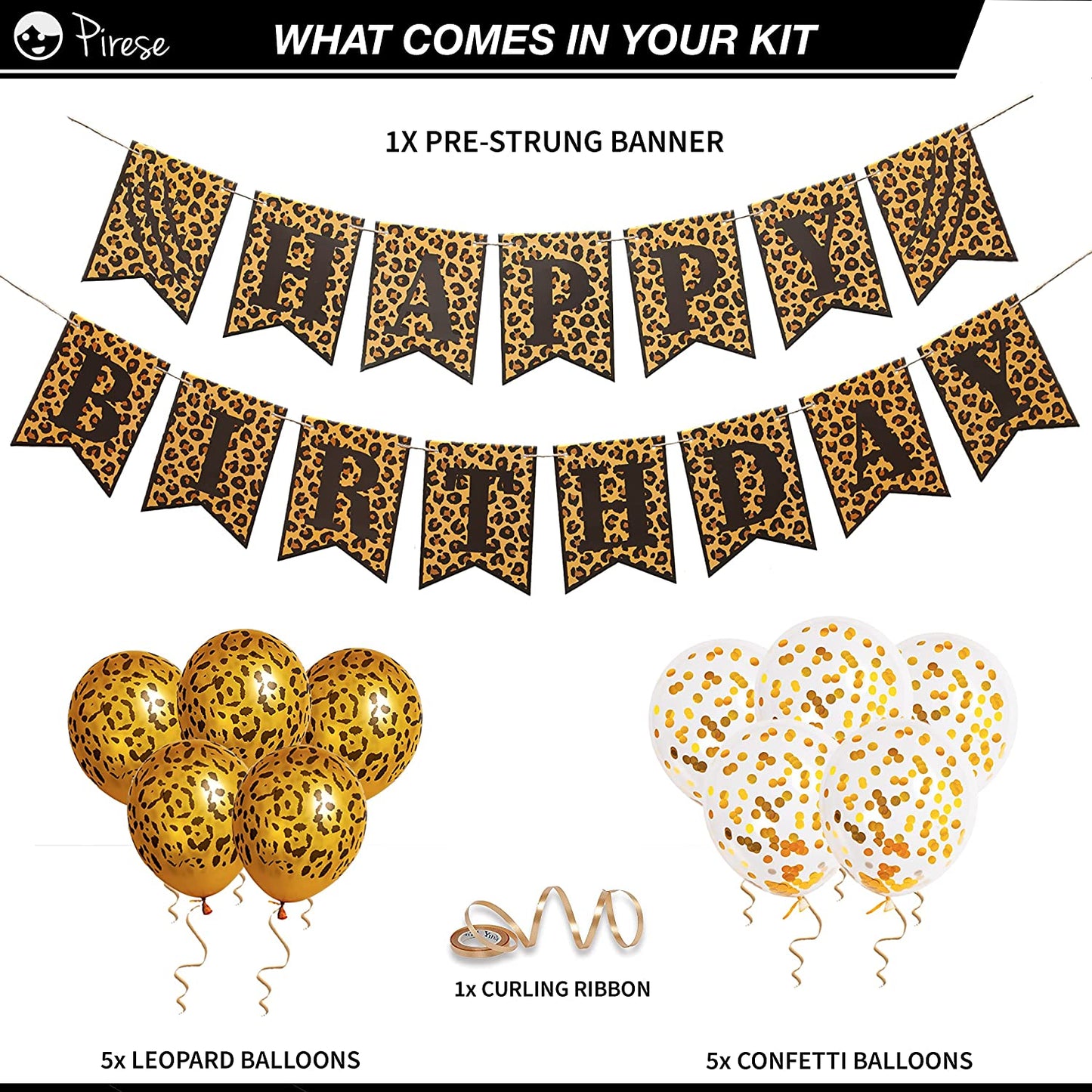 Pirese Leopard Birthday Banner